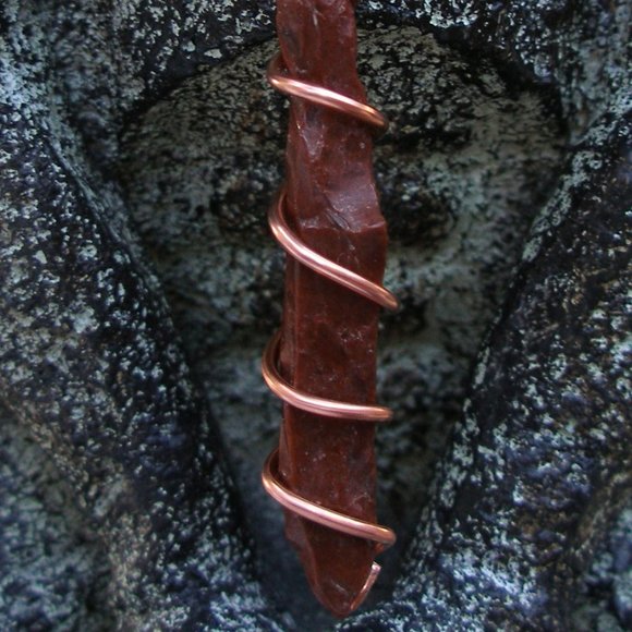Mahogany Obsidian Needle Turquoise Copper Wire Wrap Adjustable Handcrafted Audi - Picture 5 of 12